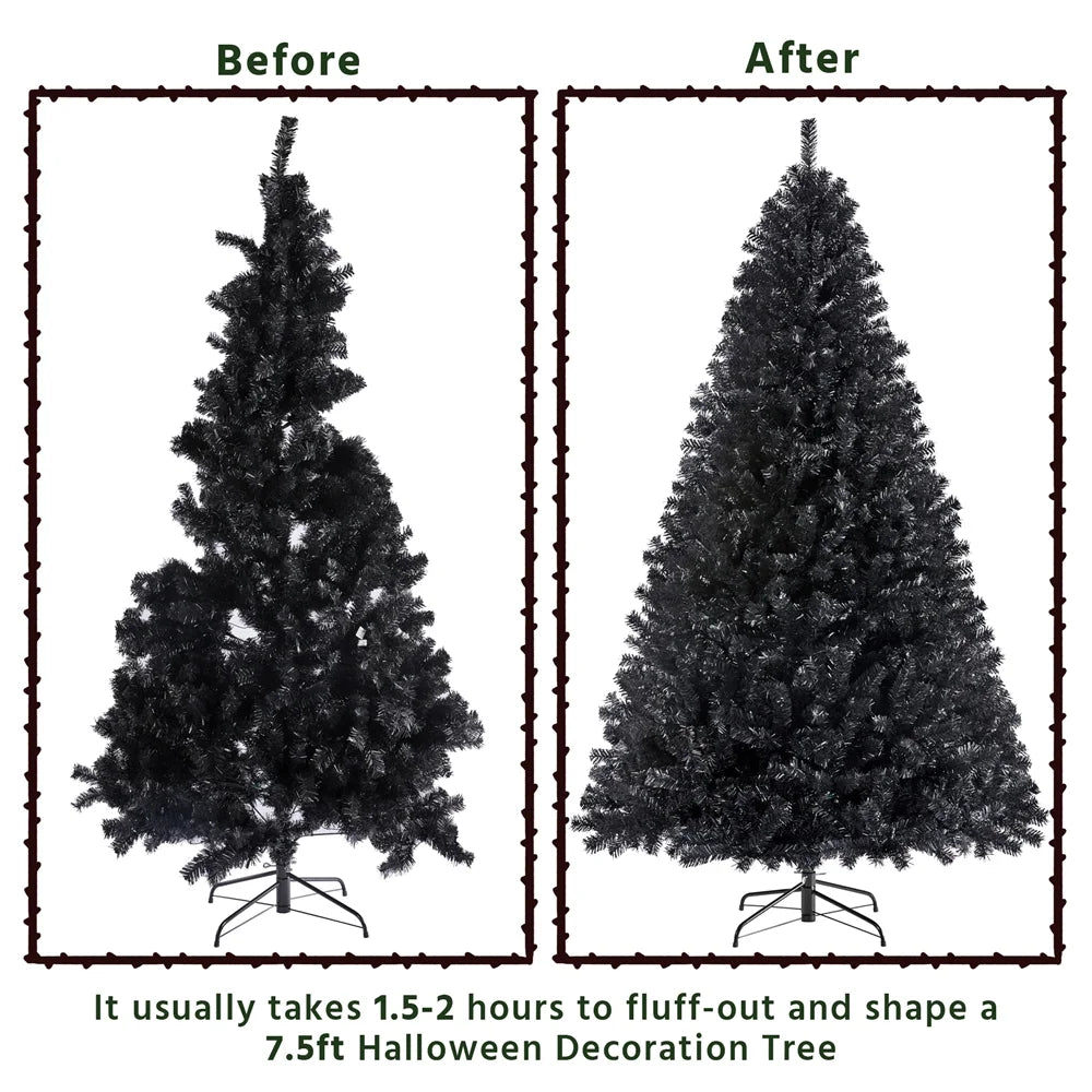 6 Ft Pre-Lit Flocked Christmas Tree with Warm Lights, Frosted White