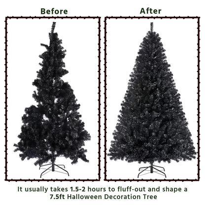 6 Ft Pre-Lit Flocked Christmas Tree with Warm Lights, Frosted White