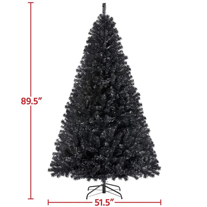 6 Ft Pre-Lit Flocked Christmas Tree with Warm Lights, Frosted White