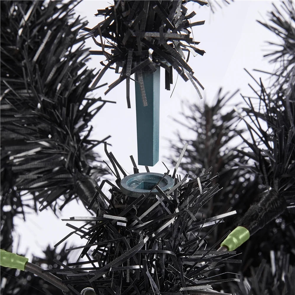 6 Ft Pre-Lit Flocked Christmas Tree with Warm Lights, Frosted White