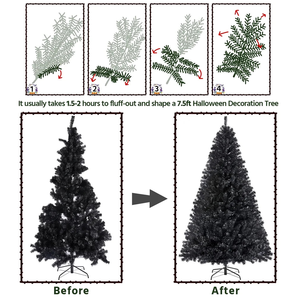 6 Ft Pre-Lit Flocked Christmas Tree with Warm Lights, Frosted White